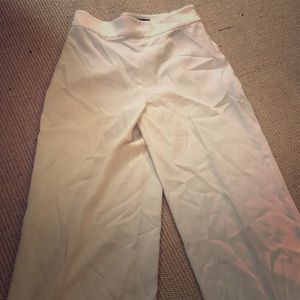 Zara high waisted, wide legged pants in white